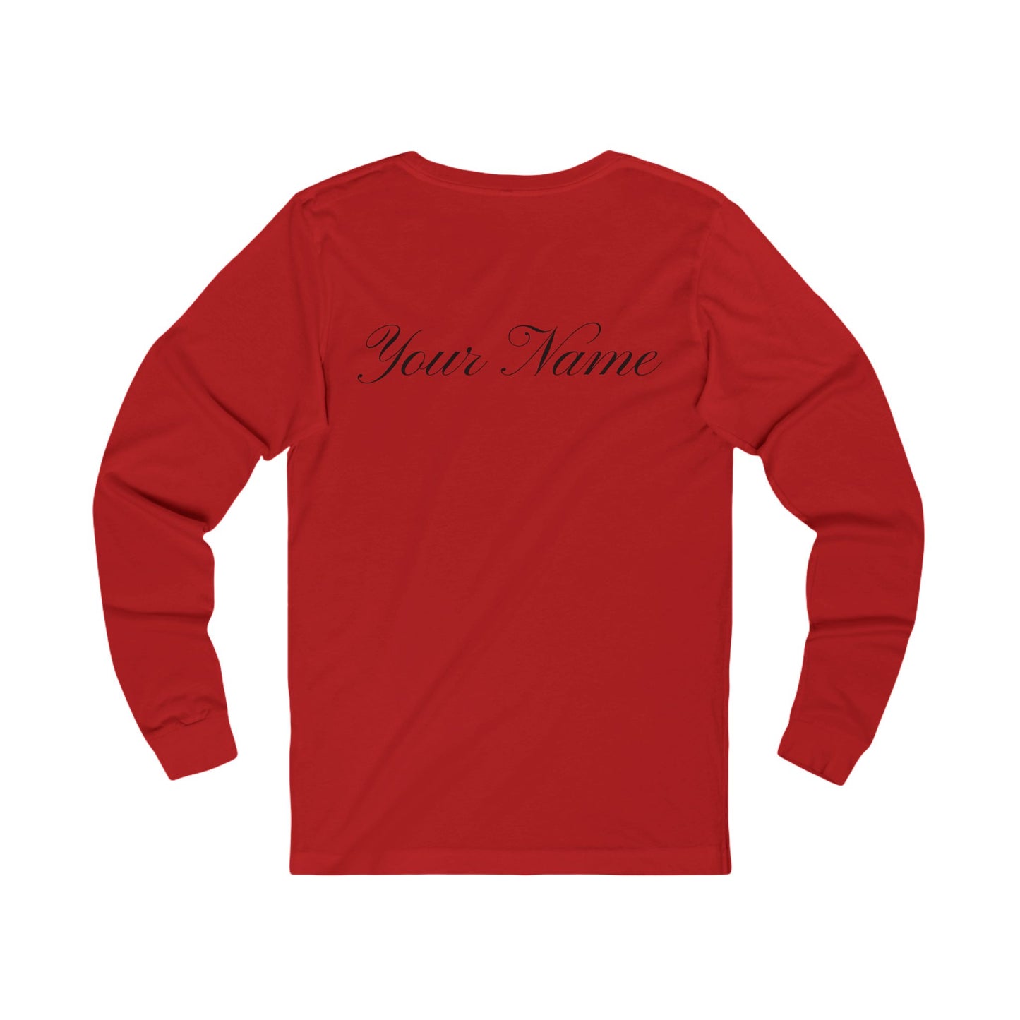 'Nice' Mistletoe Design (Custom Name on Back)- Long Sleeve Tee —