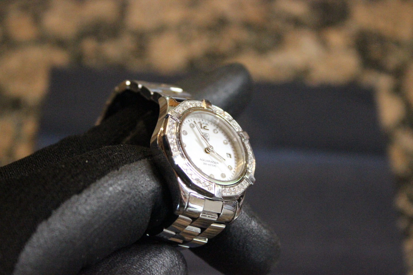 TAG Heuer Aquaracer Blue Mother of Pearl Diamond Women's Watch - WAF1419.BA0824