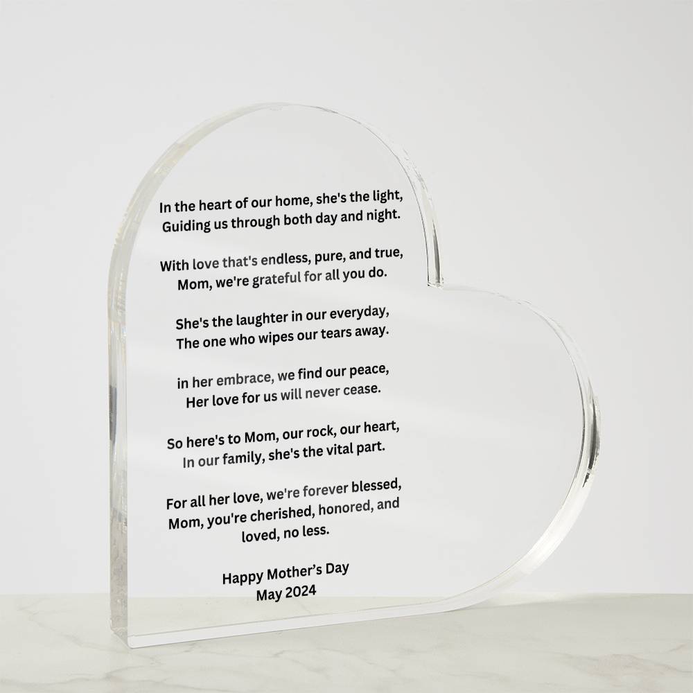 What Mom Means-2024 - Acrylic Heart