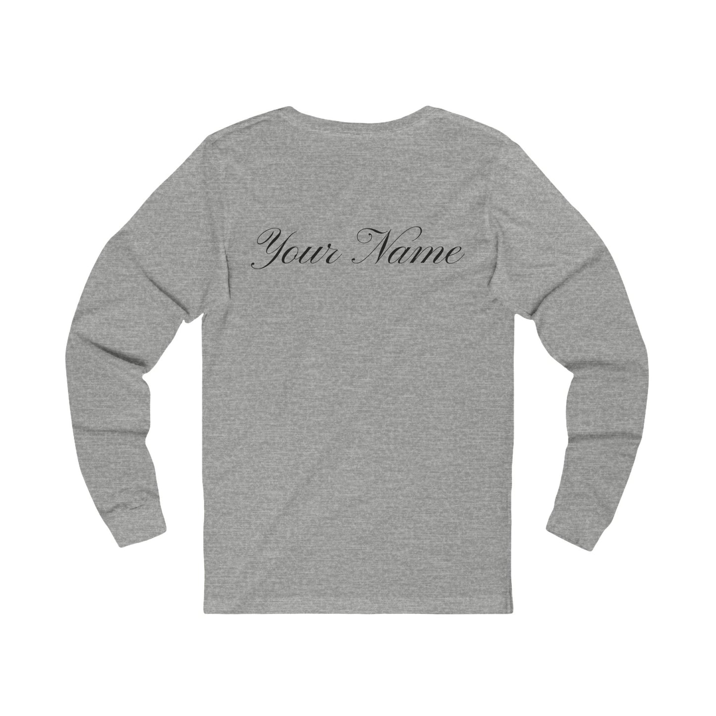 'Nice' Mistletoe Design (Custom Name on Back)-     Long Sleeve Tee —
