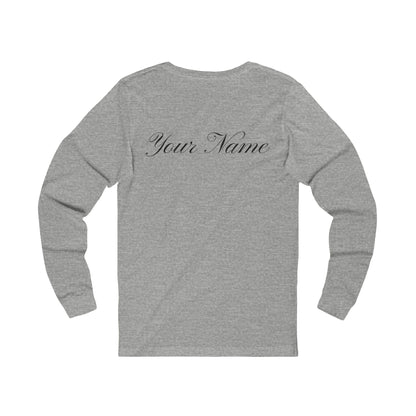 'Nice' Mistletoe Design (Custom Name on Back)-     Long Sleeve Tee —