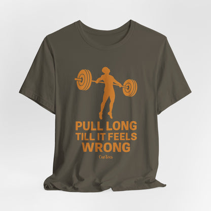 CueTees: The Long Pull Tee- Barbell Gym Tee
