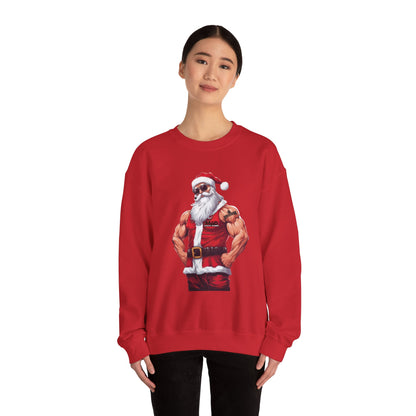 MAD Muscular Santa Sweatshirt — Funny Christmas Gym Santa Holiday Crewneck