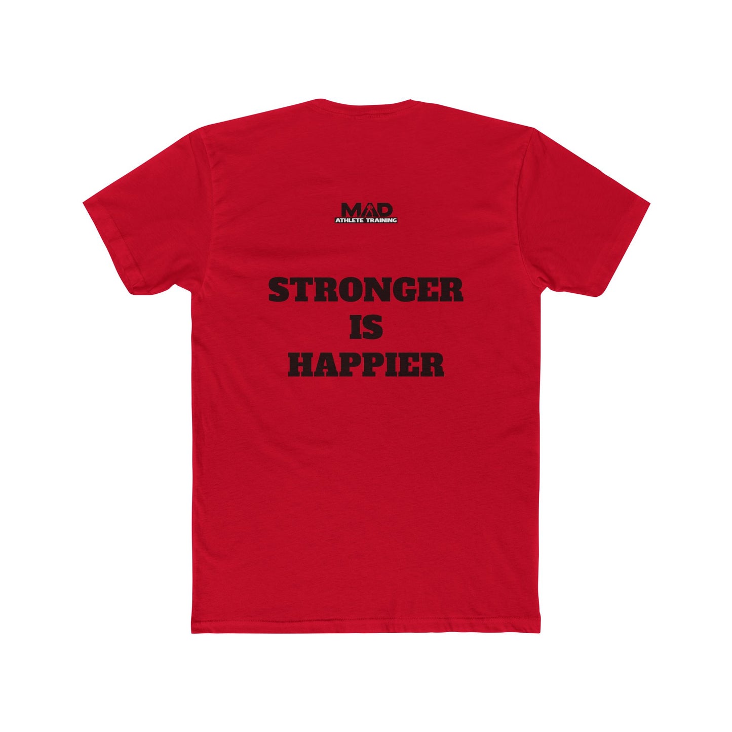 Super Strong - STRONGER IS HAPPIER T.     Unisex Cotton Crew Tee, Motivational Shirt, Gift for Fitness Lovers, Casual Wear, Gym Apparel, Everyday Comfort