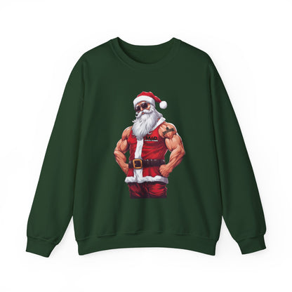 MAD Muscular Santa Sweatshirt — Funny Christmas Gym Santa Holiday Crewneck