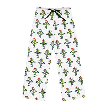 Female Fitness Grinch Women's Pajama Pants — Cute Santa Cactus All-Over Print