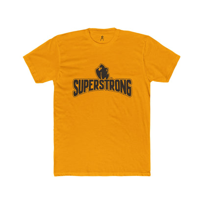 Super Strong - STRONGER IS HAPPIER T.     Unisex Cotton Crew Tee, Motivational Shirt, Gift for Fitness Lovers, Casual Wear, Gym Apparel, Everyday Comfort