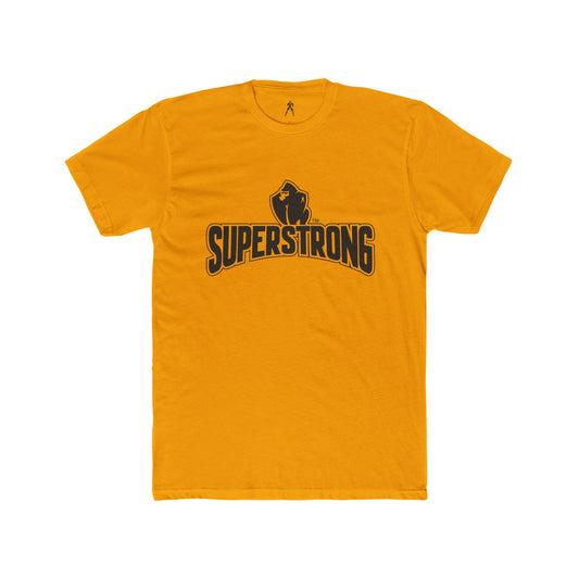 Super Strong - STRONGER IS HAPPIER T.     Unisex Cotton Crew Tee, Motivational Shirt, Gift for Fitness Lovers, Casual Wear, Gym Apparel, Everyday Comfort