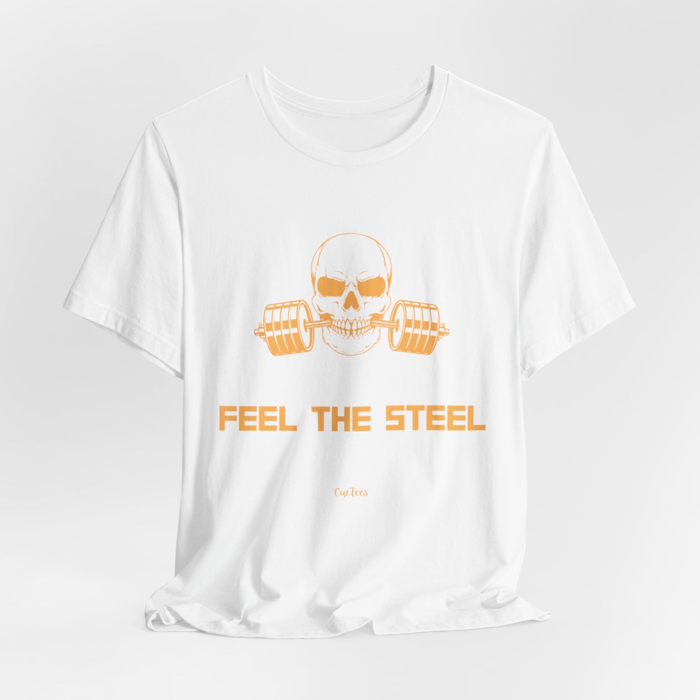 CueTees:  "Feel The Steel" Barbell Gym Tee