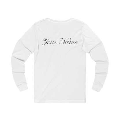'Nice' Mistletoe Design (Custom Name on Back)-     Long Sleeve Tee —
