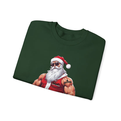 MAD Muscular Santa Sweatshirt — Funny Christmas Gym Santa Holiday Crewneck