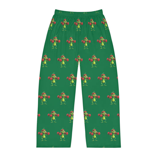 Christmas Weightlifting Grinchy Pajama Pants — Festive Green Holiday Lounge Pants