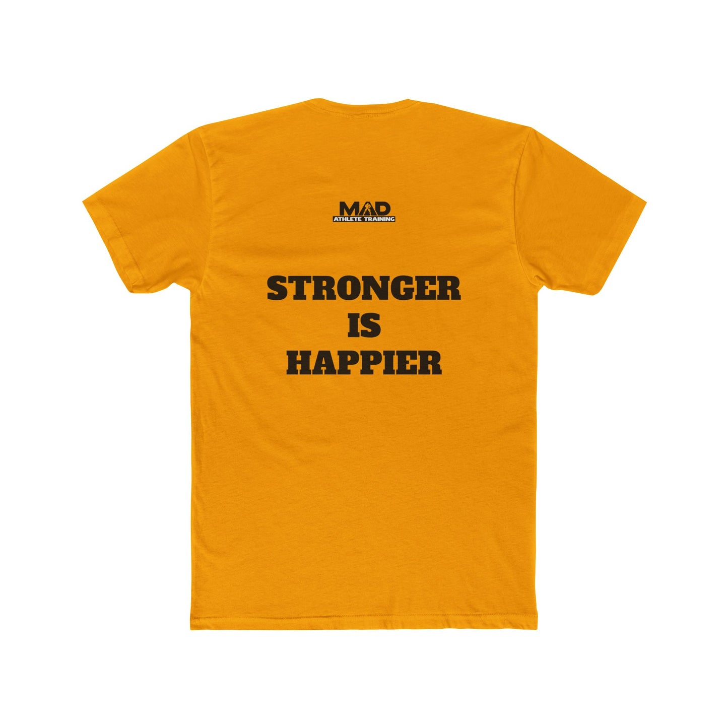 Super Strong - STRONGER IS HAPPIER T.     Unisex Cotton Crew Tee, Motivational Shirt, Gift for Fitness Lovers, Casual Wear, Gym Apparel, Everyday Comfort