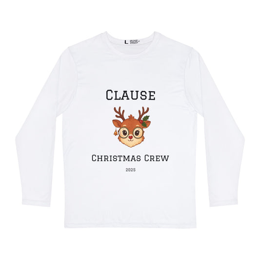 Personalized -  Custom Christmas Crew Long Sleeve Shirt — 'Clause' Reindeer Holiday Tee