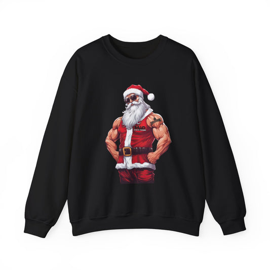MAD Muscular Santa Sweatshirt — Funny Christmas Gym Santa Holiday Crewneck