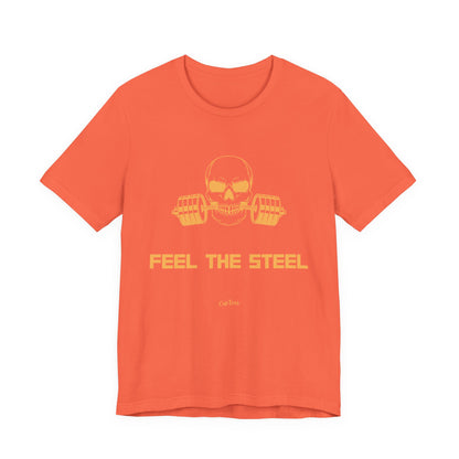 CueTees:  "Feel The Steel" Barbell Gym Tee