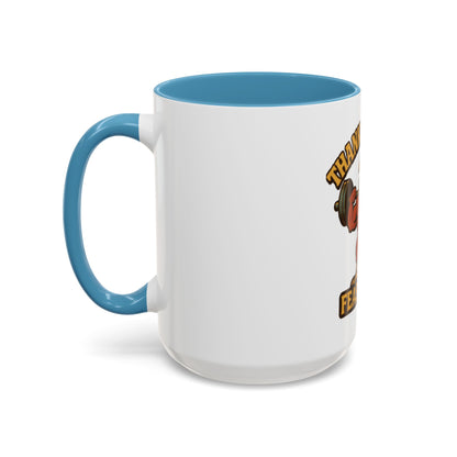 Thanksgiving Feast Mode Coffee Mug — Funny Muscle Turkey Accent Mug