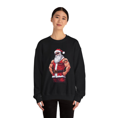 MAD Muscular Santa Sweatshirt — Funny Christmas Gym Santa Holiday Crewneck