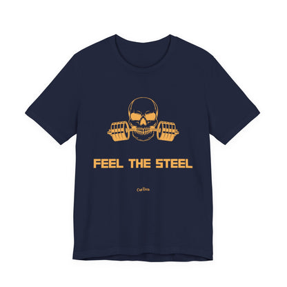 CueTees:  "Feel The Steel" Barbell Gym Tee