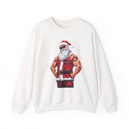 MAD Muscular Santa Sweatshirt — Funny Christmas Gym Santa Holiday Crewneck