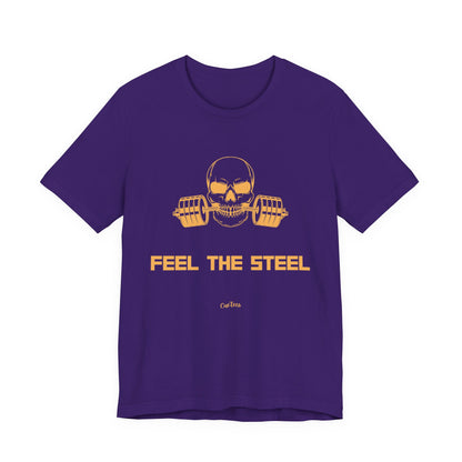 CueTees:  "Feel The Steel" Barbell Gym Tee