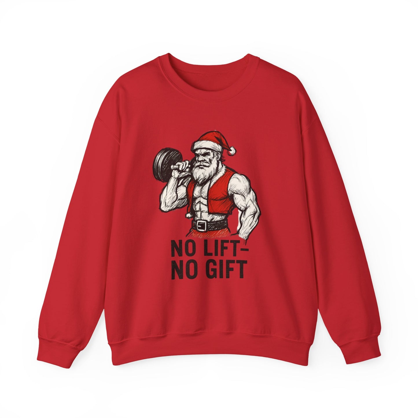 Santa Lifting Sweatshirt – "No Lift No Gift" Christmas Gym Crewneck