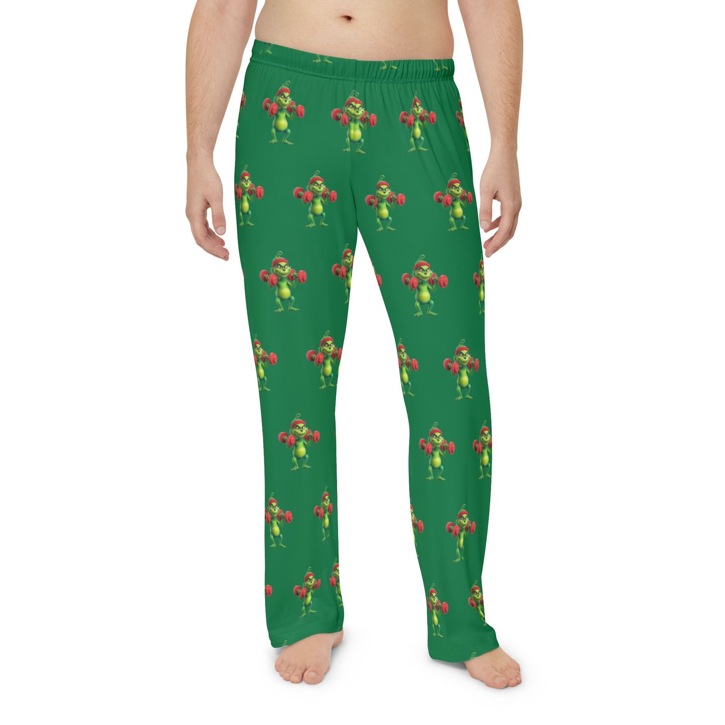 Christmas Weightlifting Grinchy Pajama Pants — Festive Green Holiday Lounge Pants