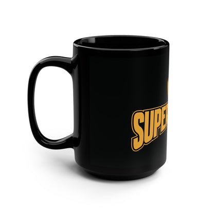 Black Superstrong Mug,   15oz Coffee Cup for Motivational Gifts, Fitness Enthusiasts, Work, Home, Gym, Strong Personality