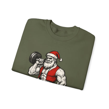 Santa Lifting Sweatshirt – "No Lift No Gift" Christmas Gym Crewneck