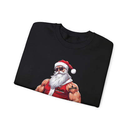 MAD Muscular Santa Sweatshirt — Funny Christmas Gym Santa Holiday Crewneck