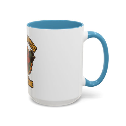 Thanksgiving Feast Mode Coffee Mug — Funny Muscle Turkey Accent Mug