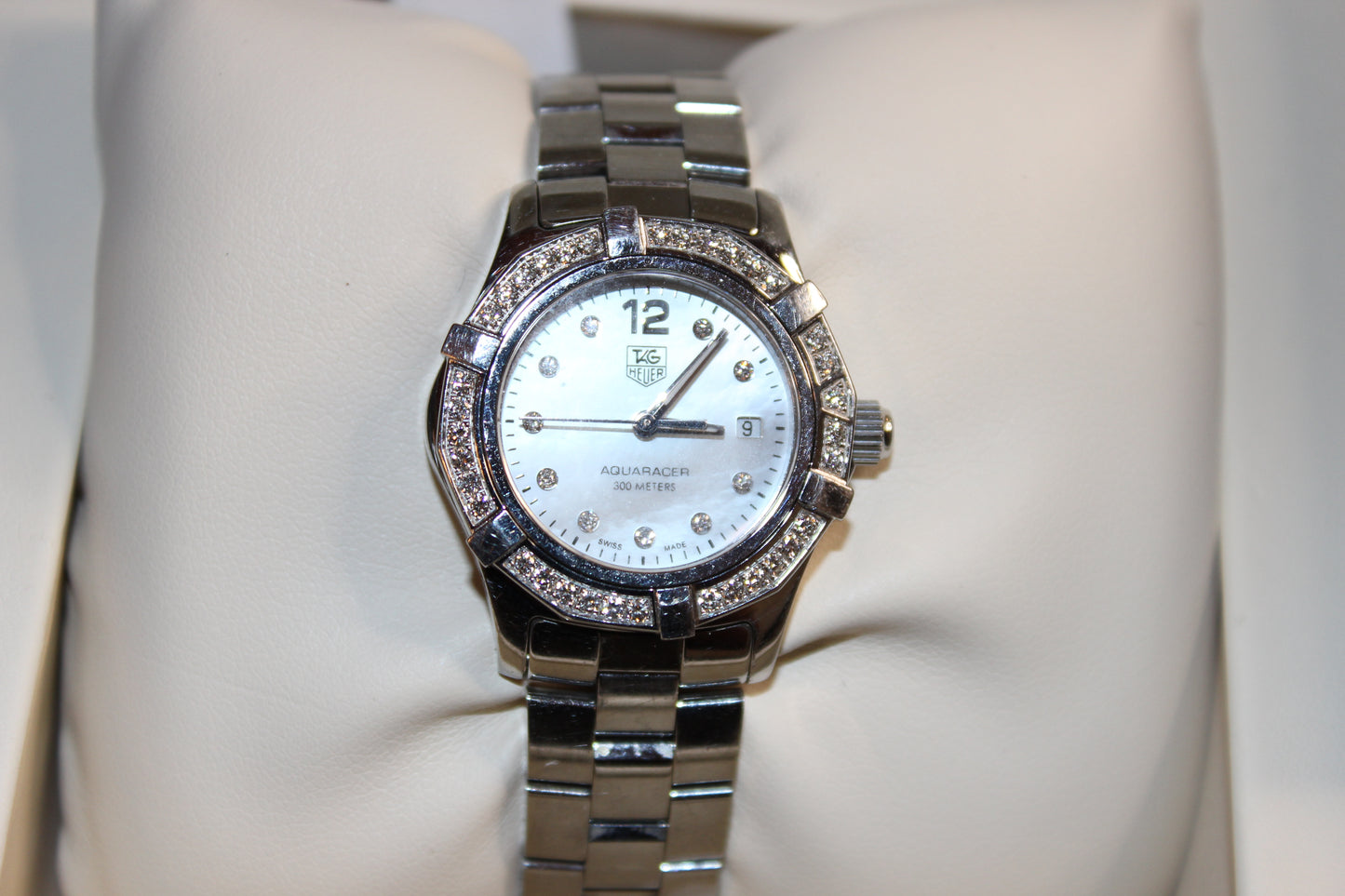 TAG Heuer Aquaracer Blue Mother of Pearl Diamond Women's Watch - WAF1419.BA0824