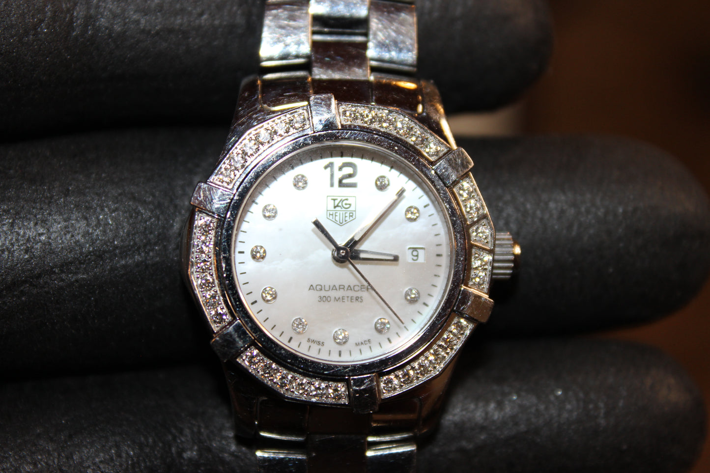 TAG Heuer Aquaracer Blue Mother of Pearl Diamond Women's Watch - WAF1419.BA0824