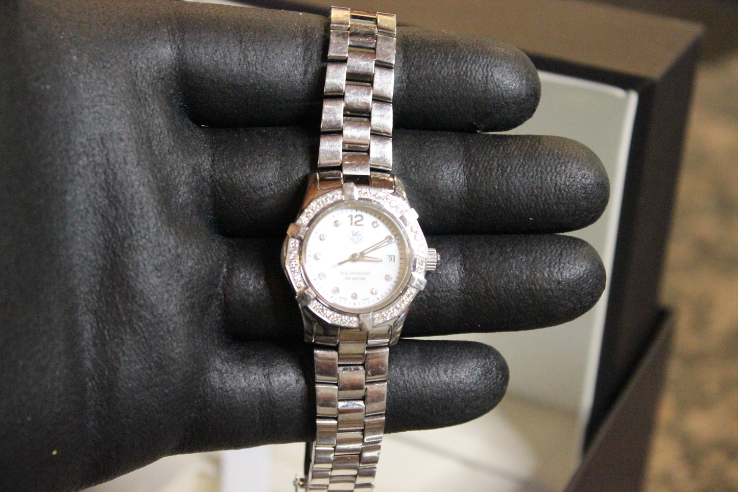 TAG Heuer Aquaracer Blue Mother of Pearl Diamond Women's Watch - WAF1419.BA0824