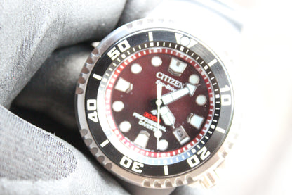 Beautiful Burgandy-Red CITIZEN Promaster Eco-Drive Diver 300M – BN1024-01Z