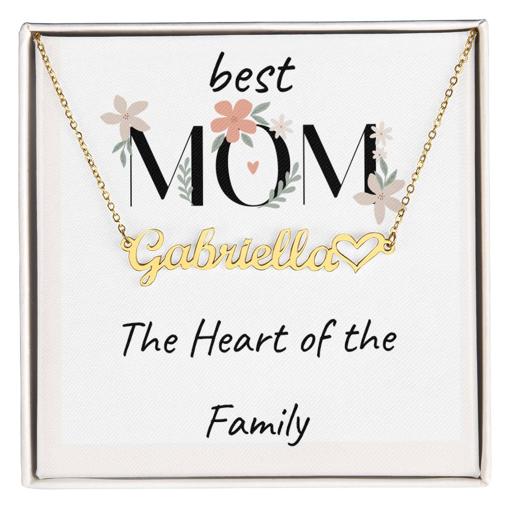 Heart of The Family- Personalized Necklace For MOM, with Heart.