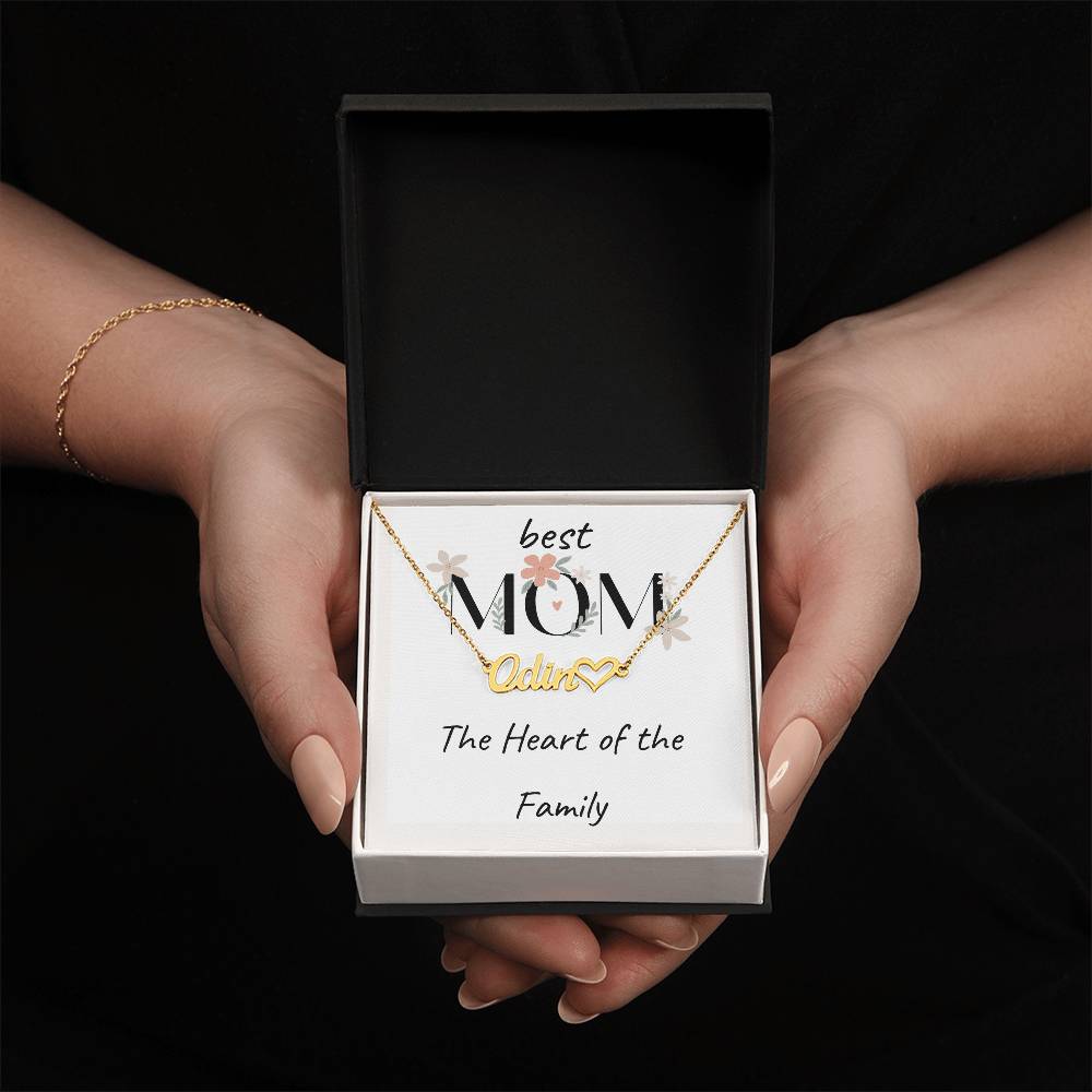 Heart of The Family- Personalized Necklace For MOM, with Heart.