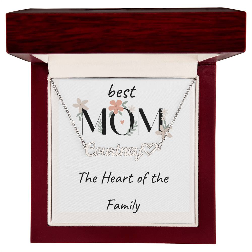 Heart of The Family- Personalized Necklace For MOM, with Heart.