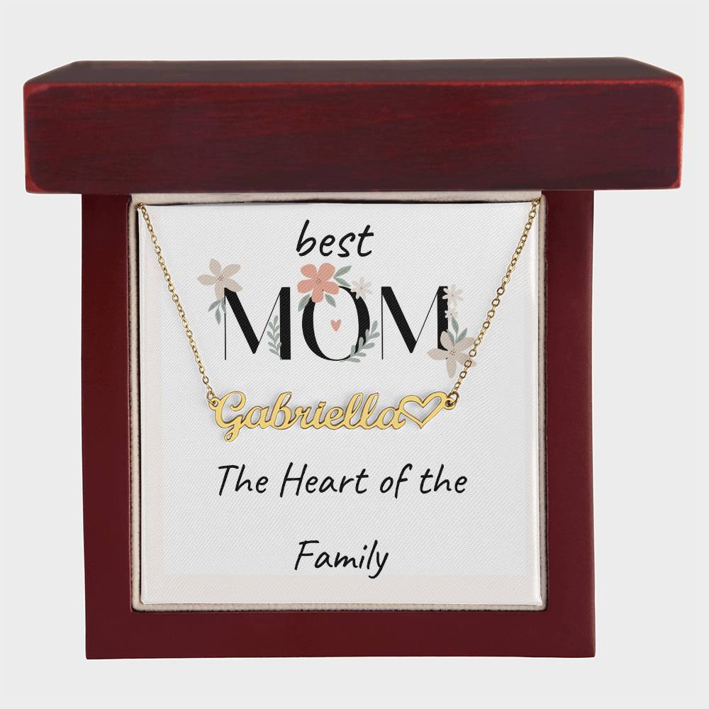 Heart of The Family- Personalized Necklace For MOM, with Heart.