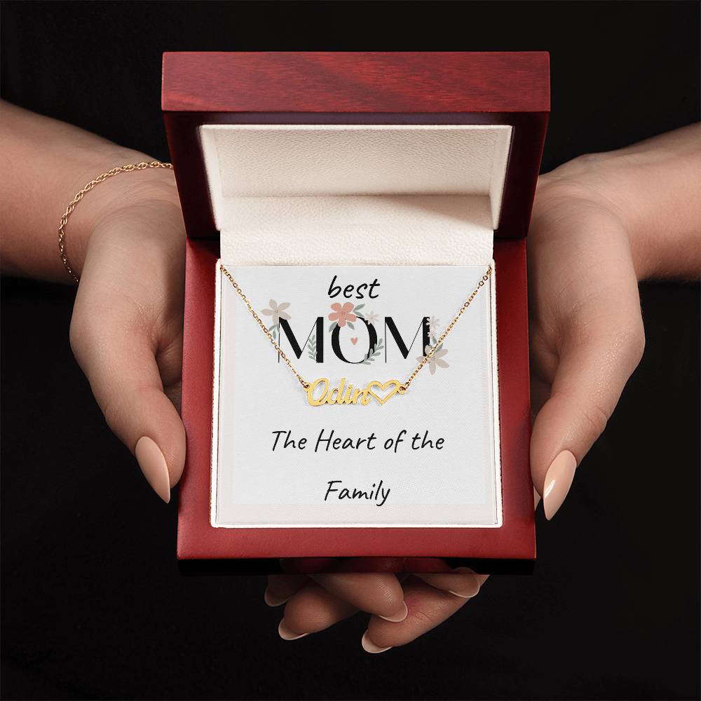 Heart of The Family- Personalized Necklace For MOM, with Heart.