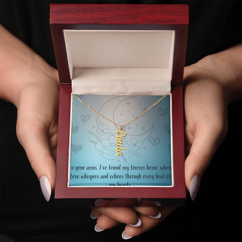 Verticharm: Personalized Vertical Name Necklace with a Personal Love Message Included