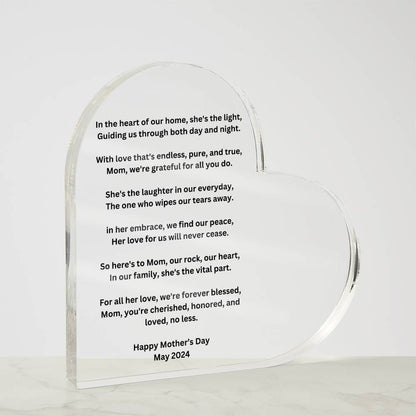 What Mom Means-2024 - Acrylic Heart